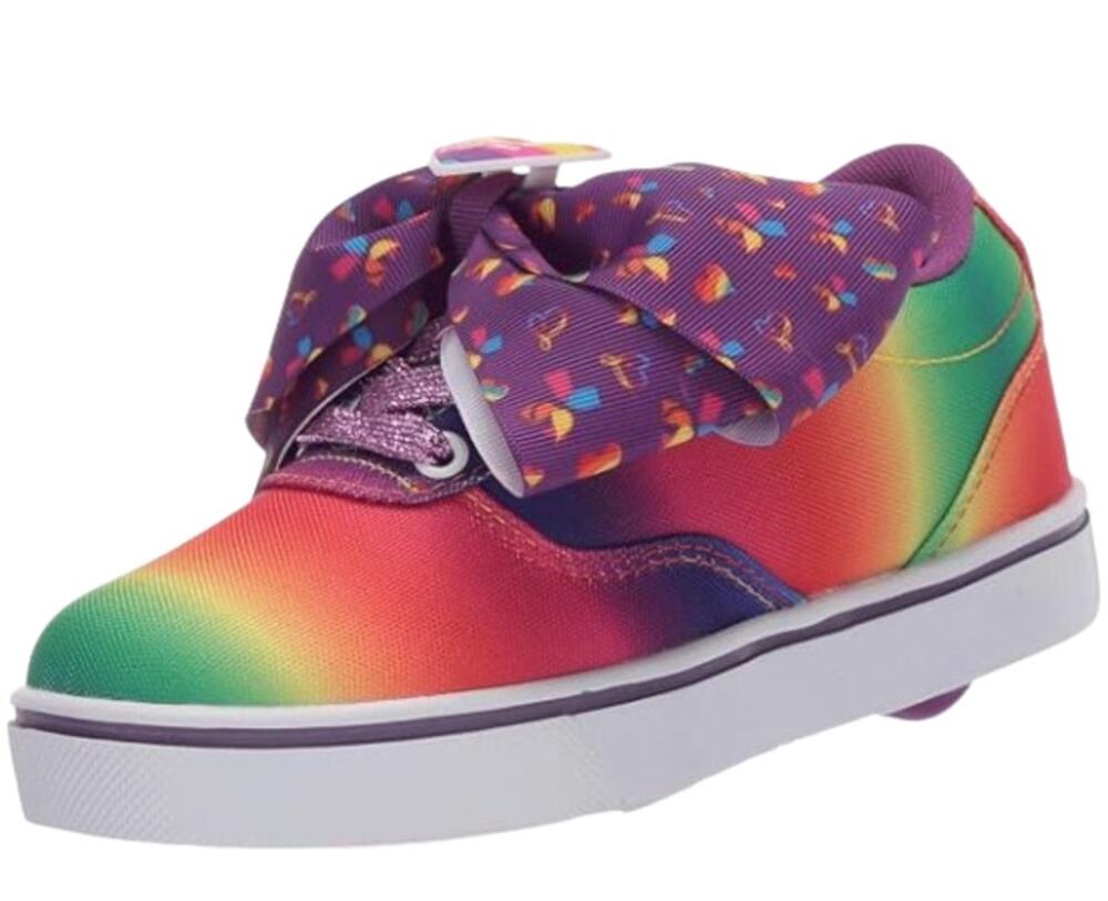 HEELYS Big Girl's Launch 20 JoJo Sneakers Size 5 EU 36.5 Rainbow Canvas NWOB